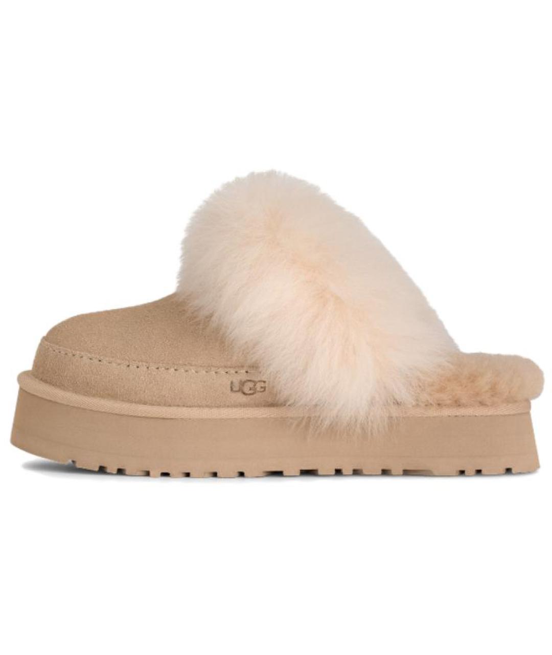 UGG AUSTRALIA Бежевые замшевые мюли, фото 2