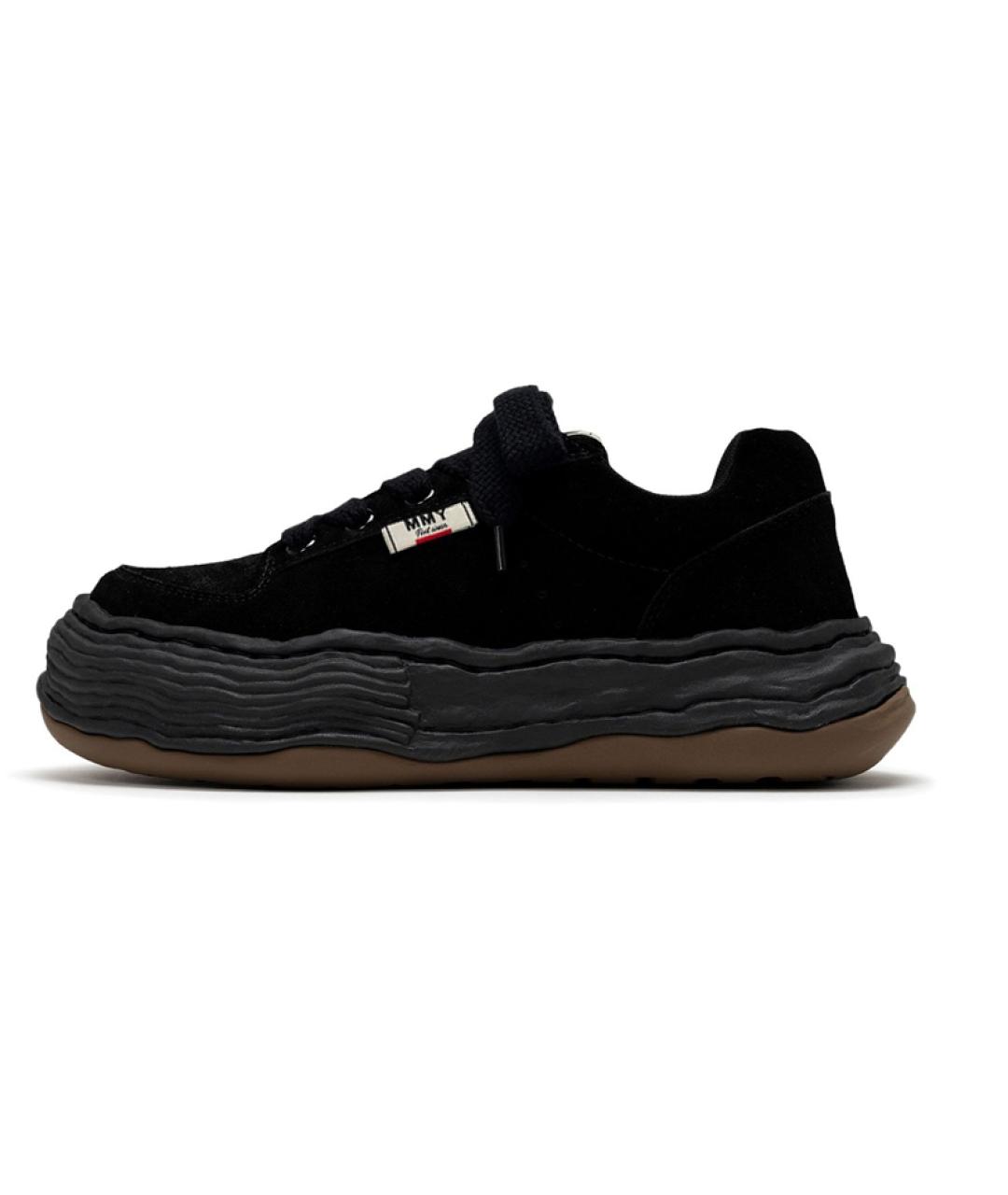 Mihara Yasuhiro Черные замшевые низкие кроссовки / кеды, фото 2