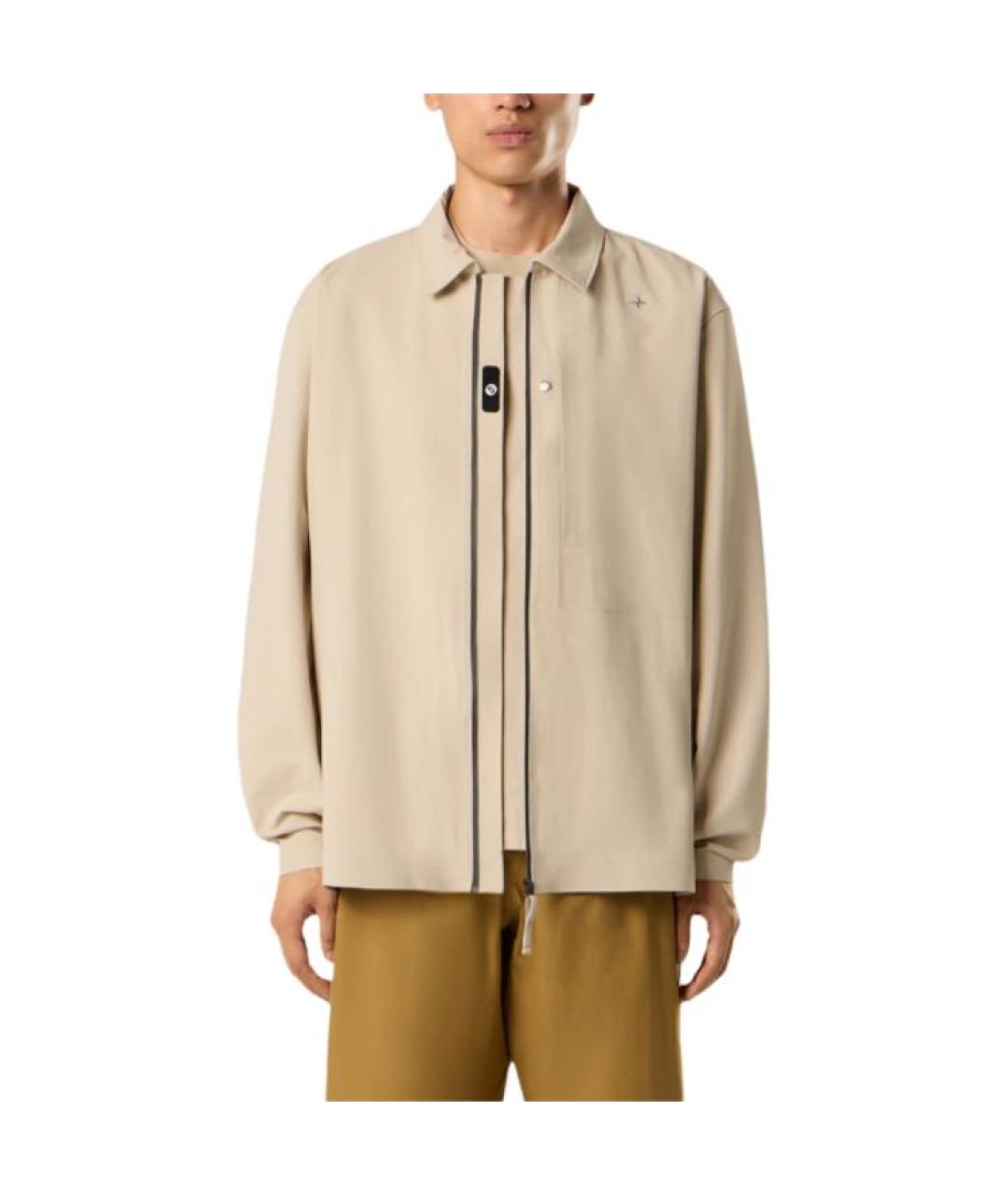 STONE ISLAND Бежевая кэжуал рубашка, фото 3