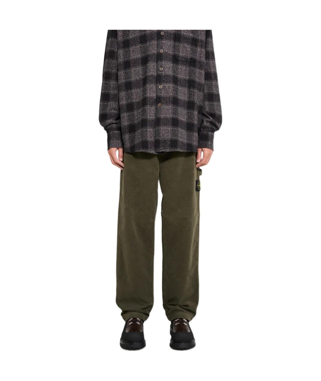 STONE ISLAND Зеленые повседневные брюки, фото 4