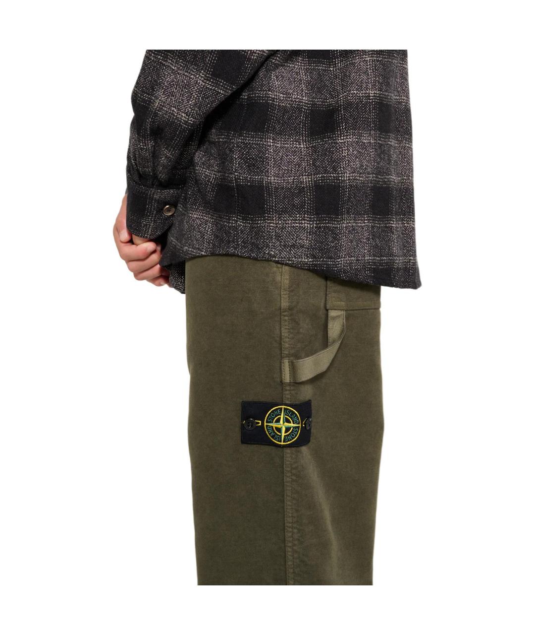 STONE ISLAND Зеленые повседневные брюки, фото 5