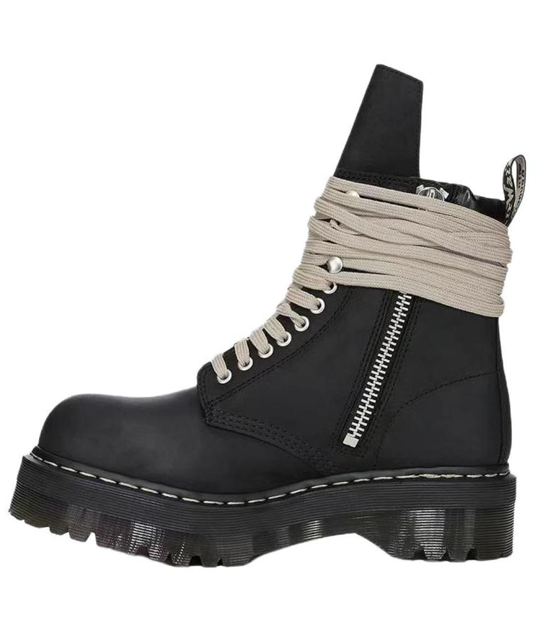 RICK OWENS Черные кожаные ботинки, фото 2