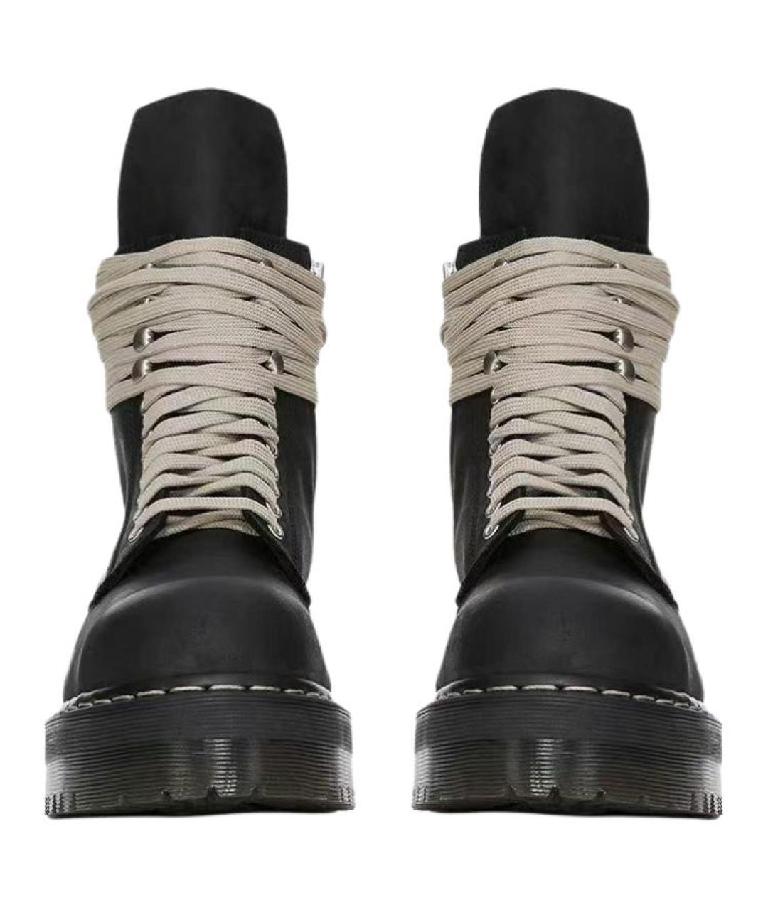 RICK OWENS Черные кожаные ботинки, фото 5