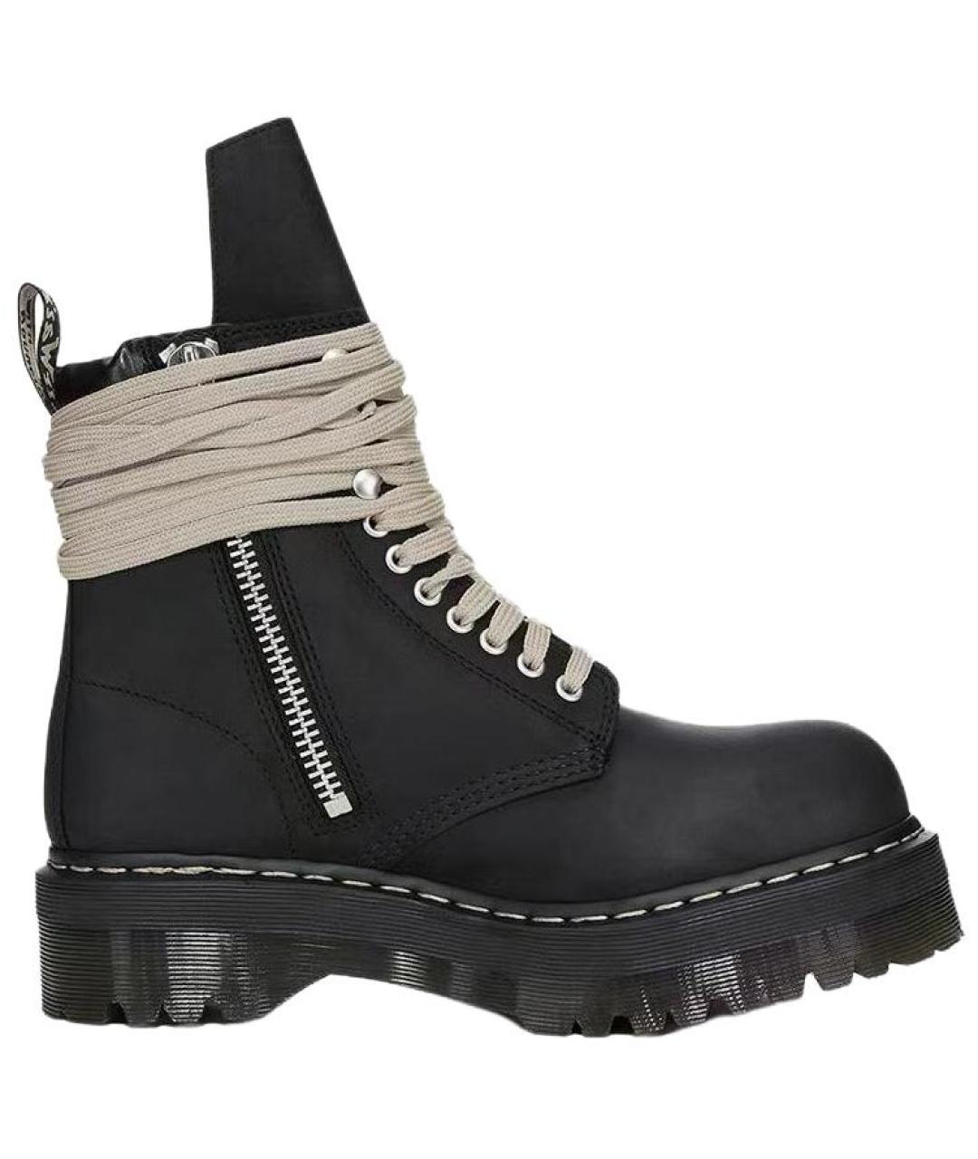 RICK OWENS Черные кожаные ботинки, фото 1