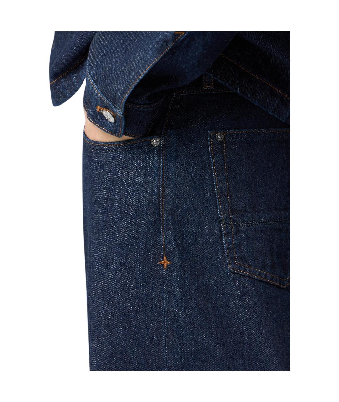 STONE ISLAND Синие прямые джинсы, фото 4
