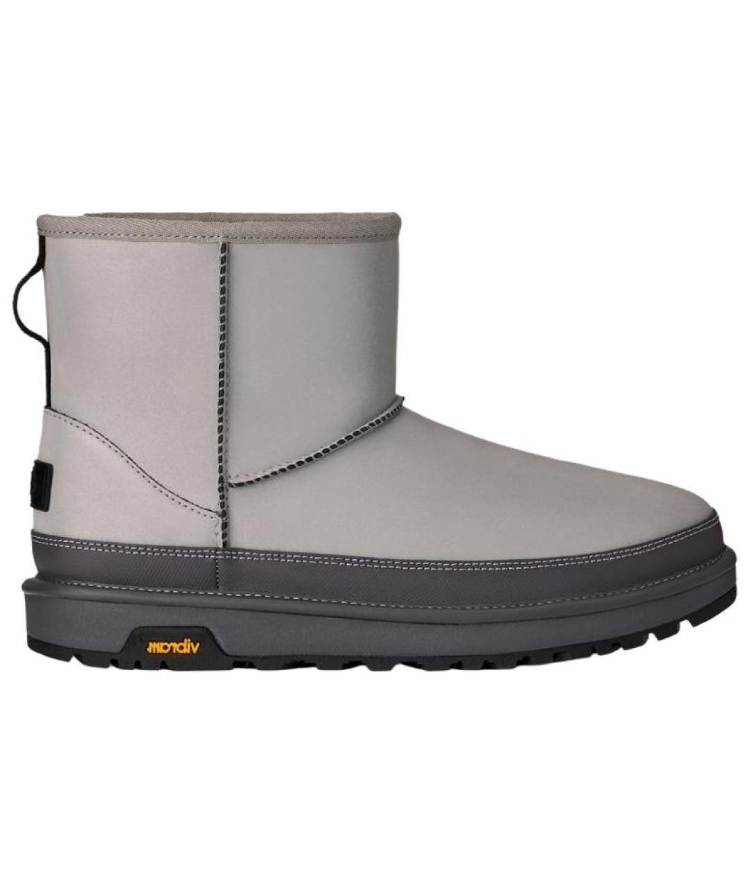 UGG AUSTRALIA Серебряные кожаные низкие ботинки, фото 1