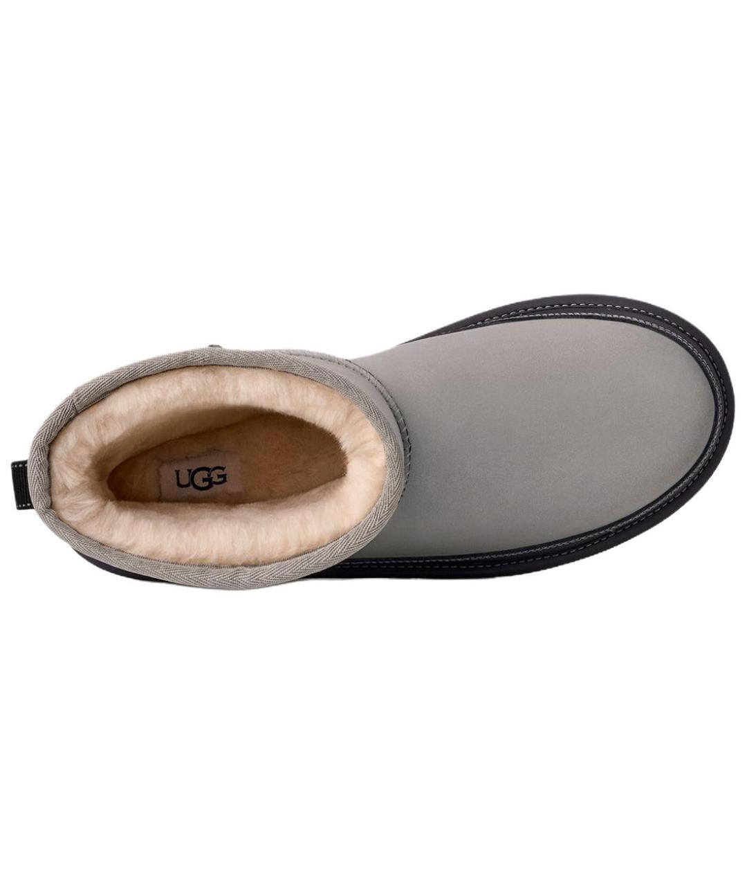 UGG AUSTRALIA Серебряные кожаные низкие ботинки, фото 5