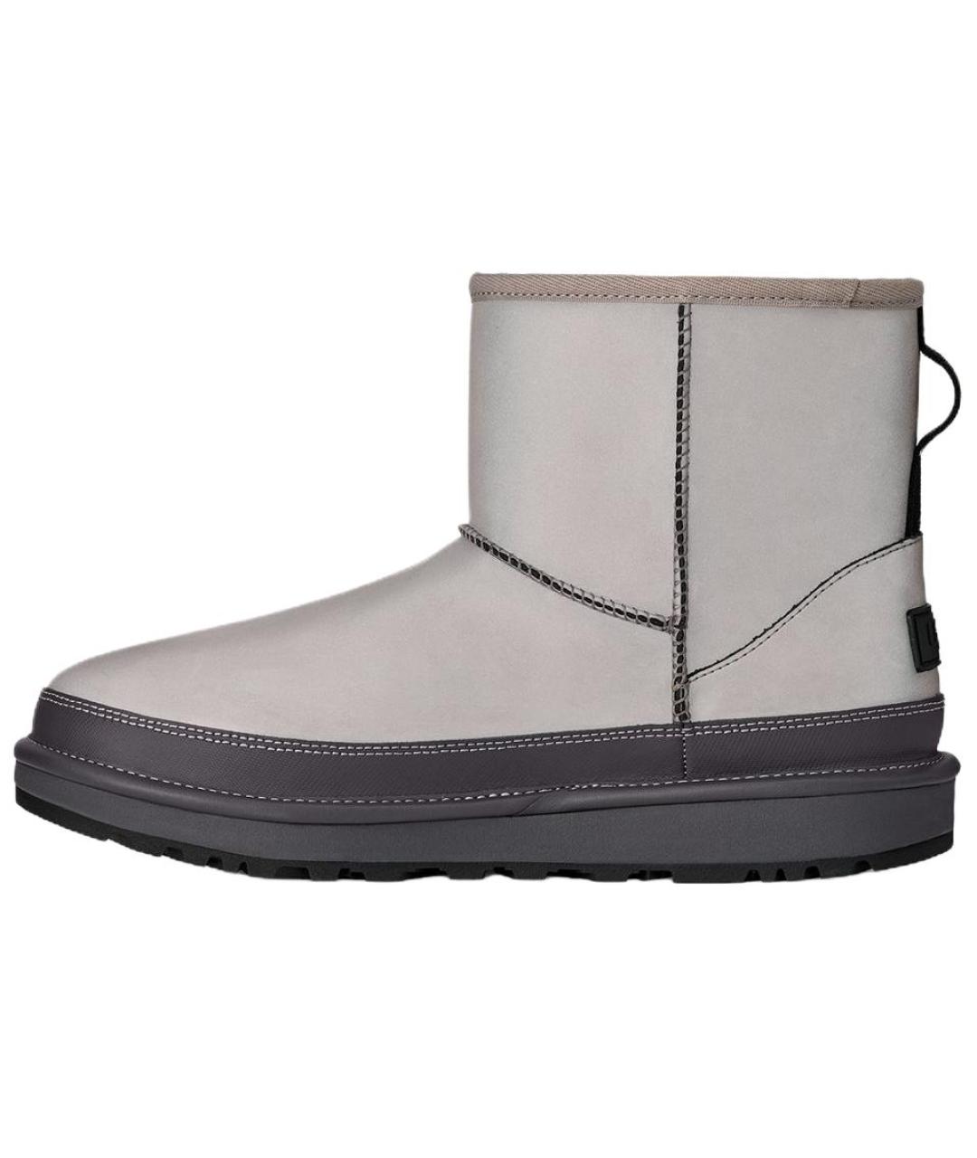 UGG AUSTRALIA Серебряные кожаные низкие ботинки, фото 2