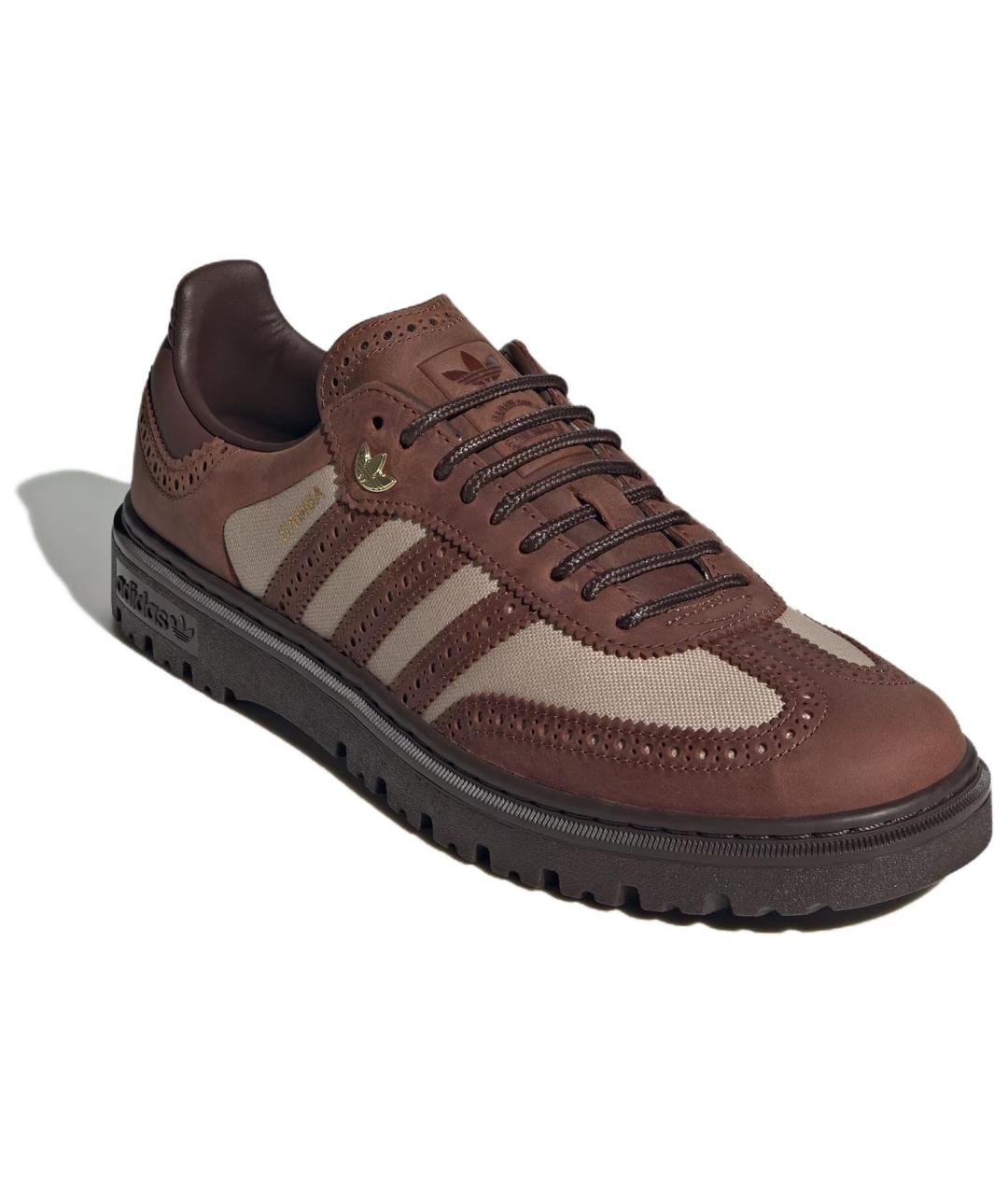 ADIDAS Коричневые кожаные кеды, фото 3