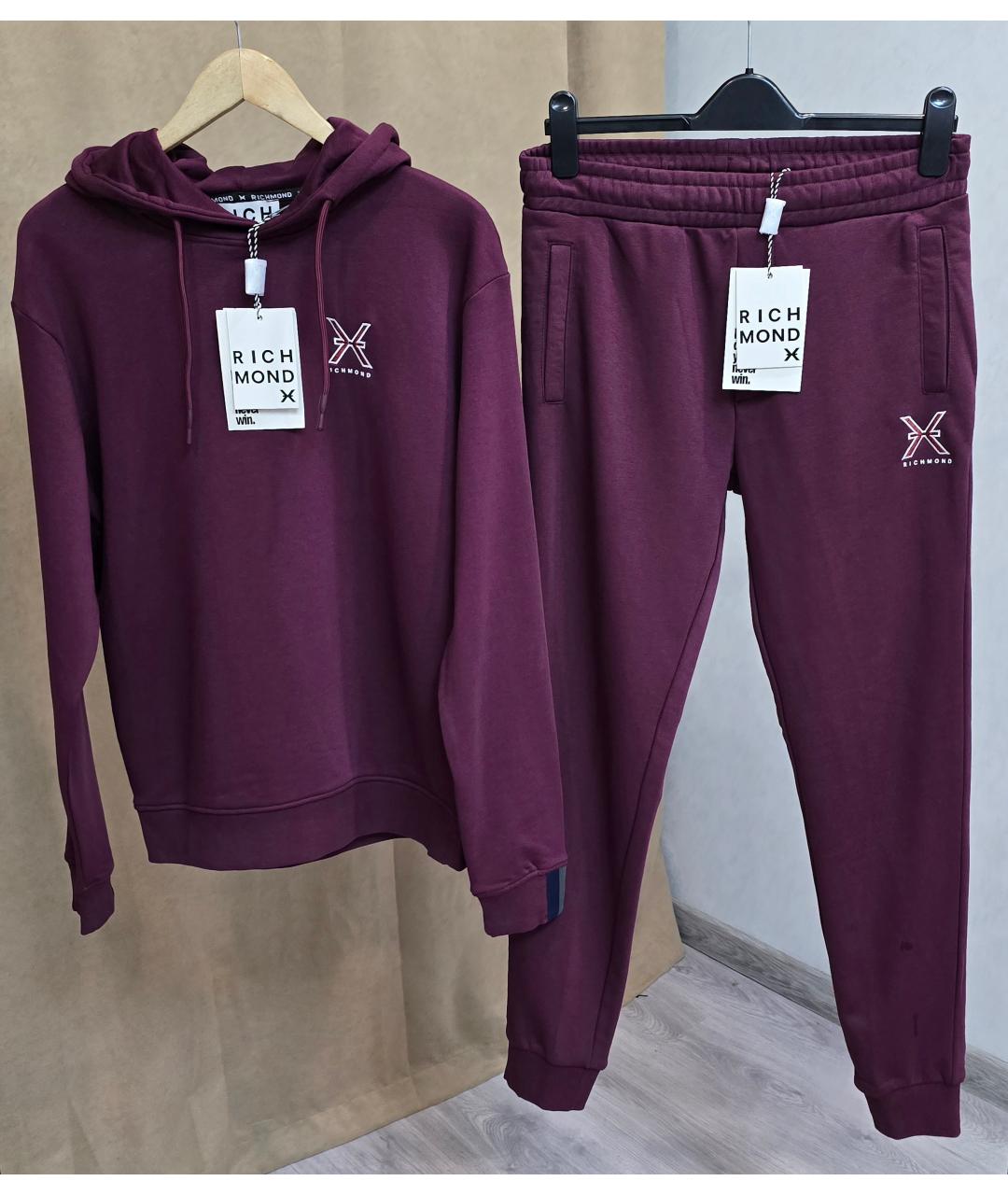 JOHN RICHMOND Бордовый хлопковый спортивный костюм, фото 10