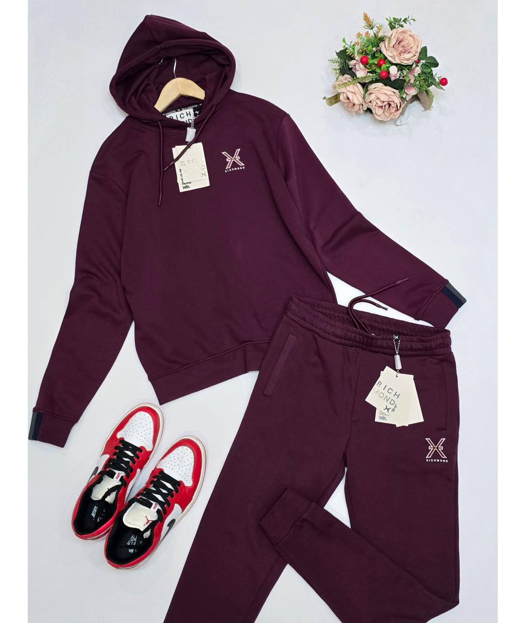 JOHN RICHMOND Бордовый хлопковый спортивный костюм, фото 2