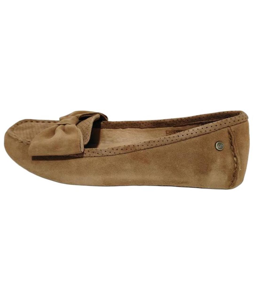 UGG AUSTRALIA Коричневые нубуковые лоферы, фото 6