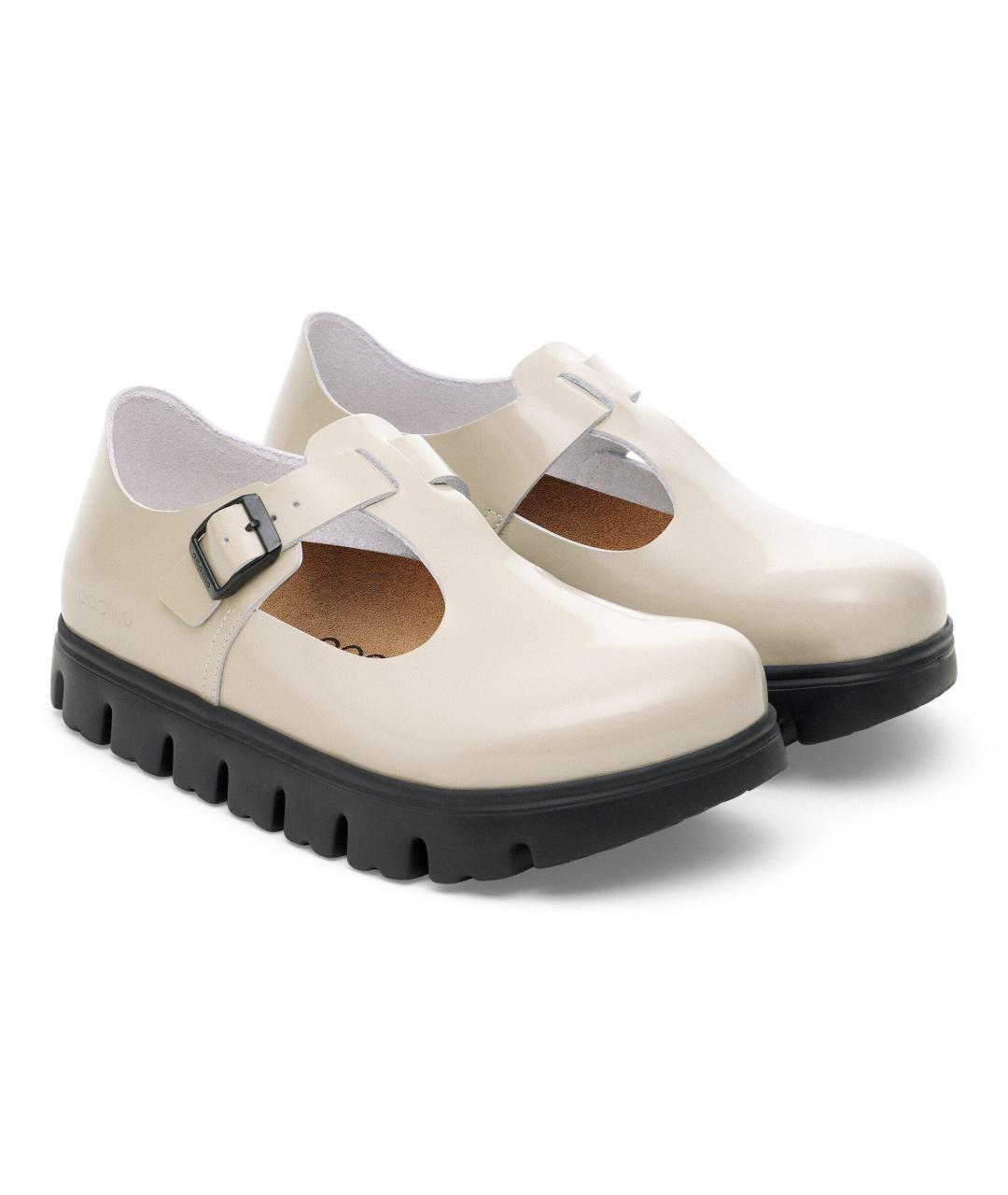 BIRKENSTOCK Белые кожаные туфли, фото 3