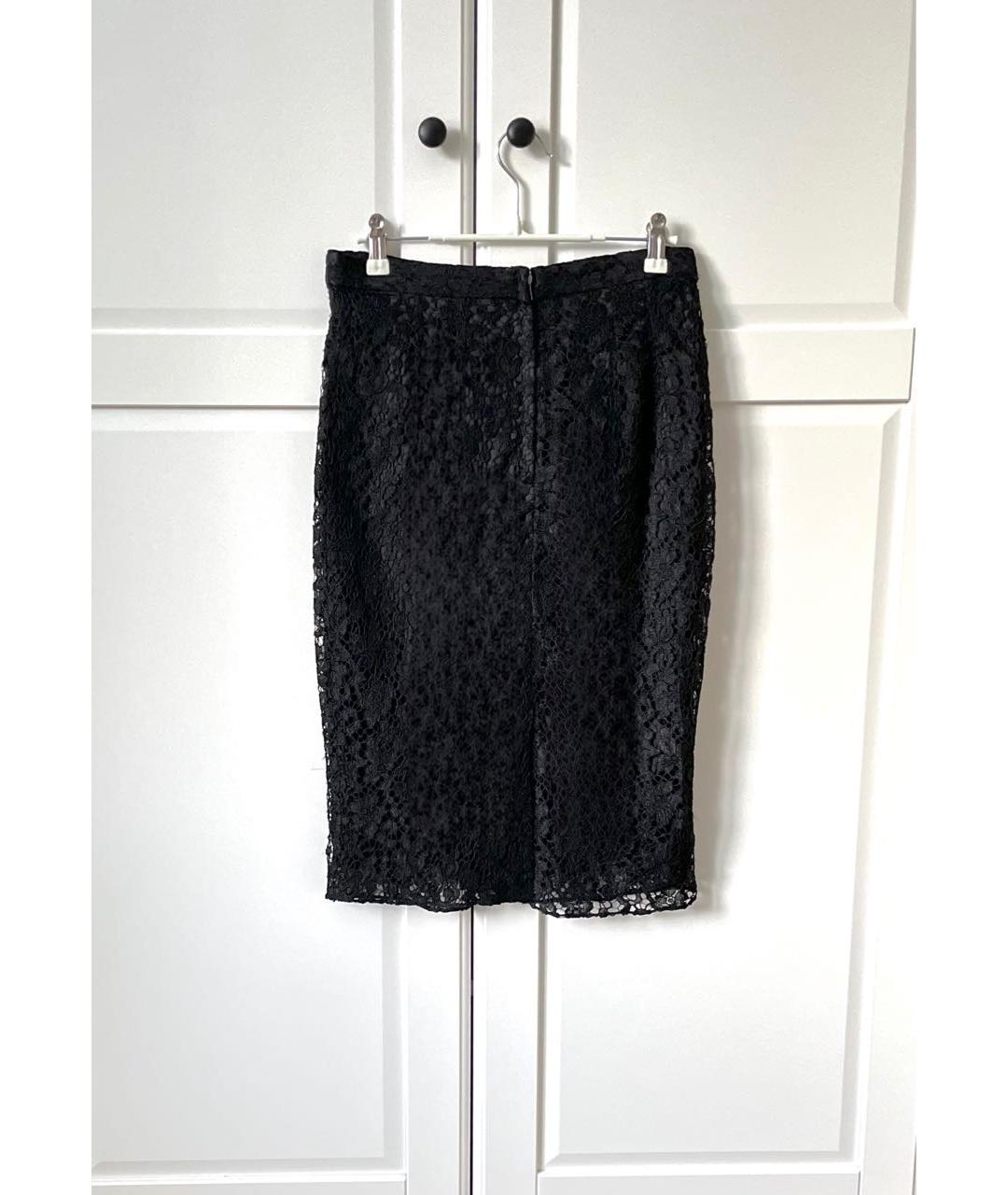 DOLCE&GABBANA Черная хлопковая юбка миди, фото 6