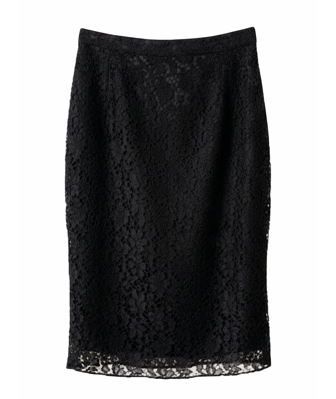 DOLCE&GABBANA Черная хлопковая юбка миди, фото 1