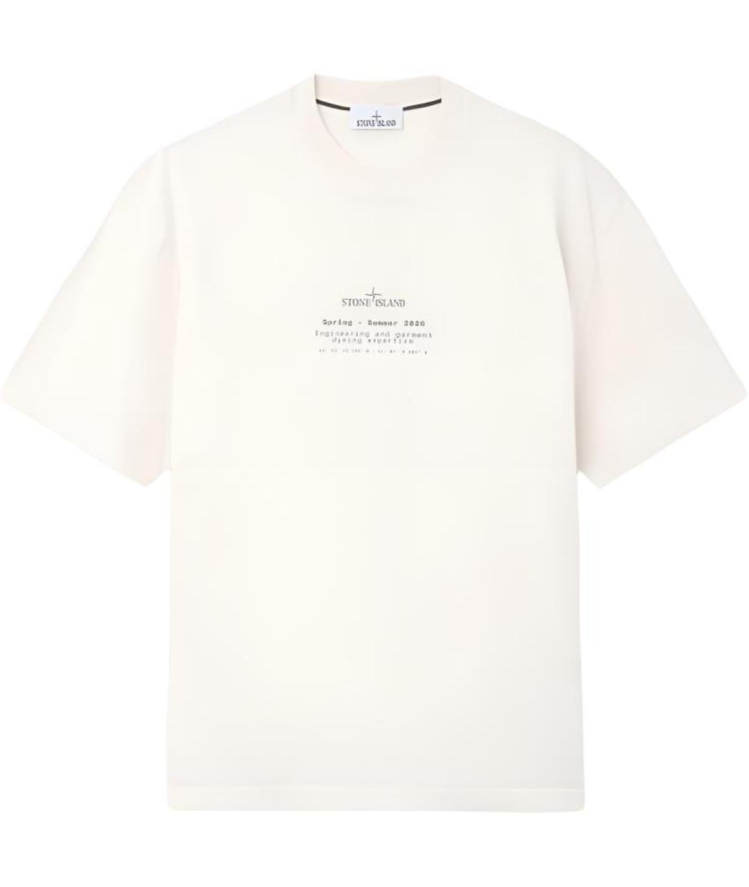 STONE ISLAND Бежевая хлопковая футболка, фото 1