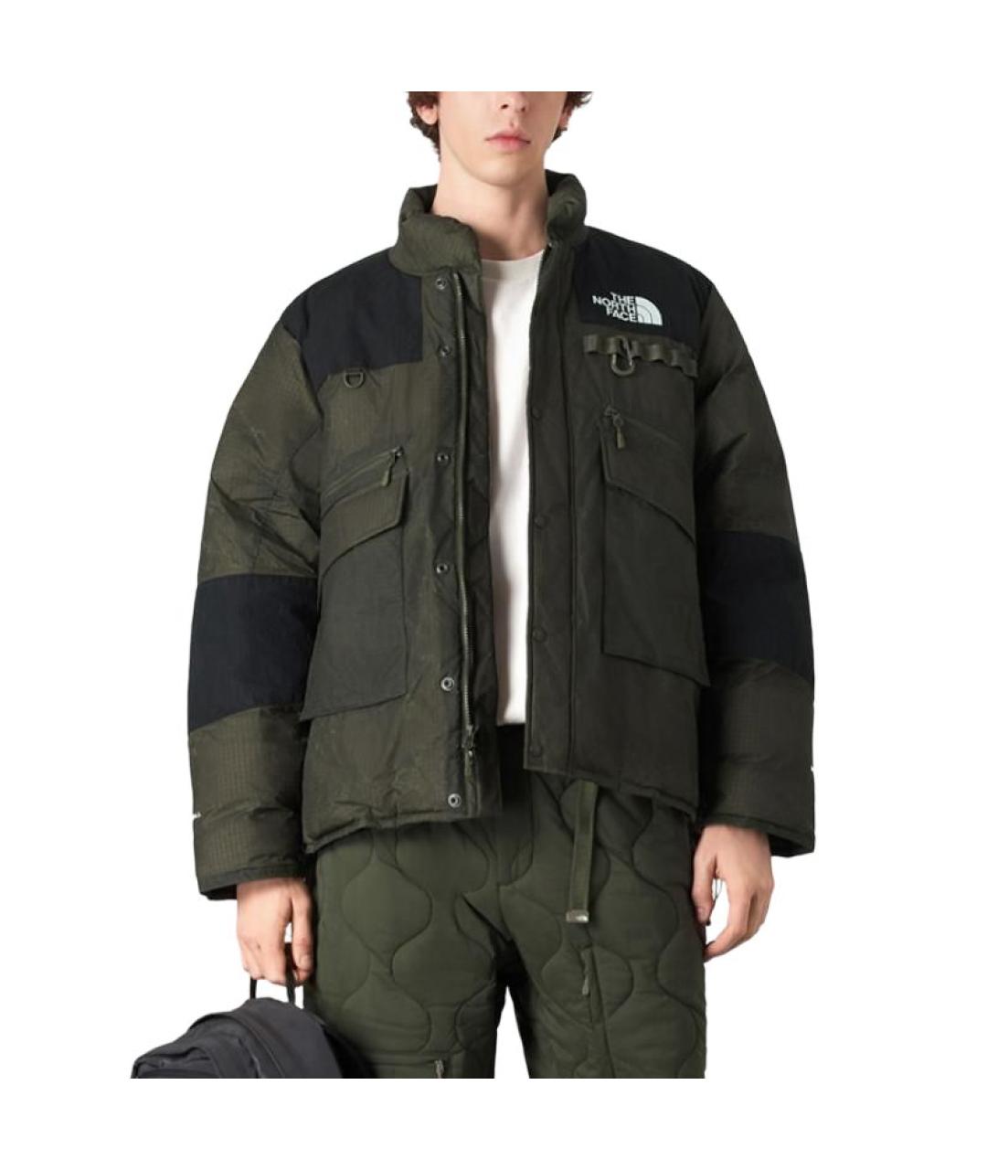 THE NORTH FACE Хаки полиамидовый пуховик, фото 2