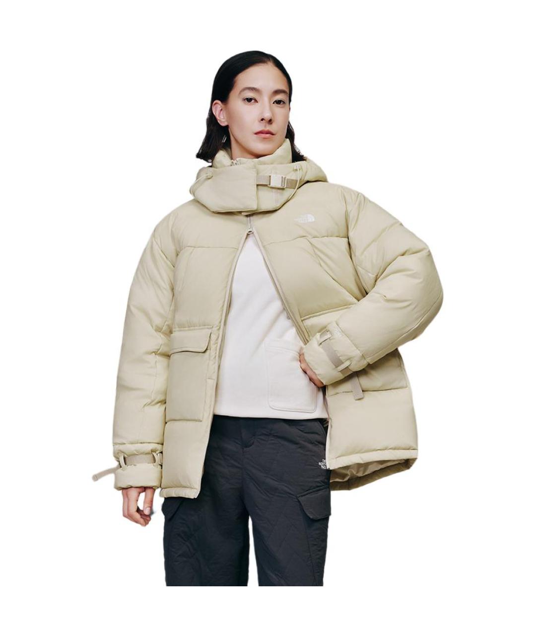 THE NORTH FACE Бежевый полиамидовый пуховик, фото 2