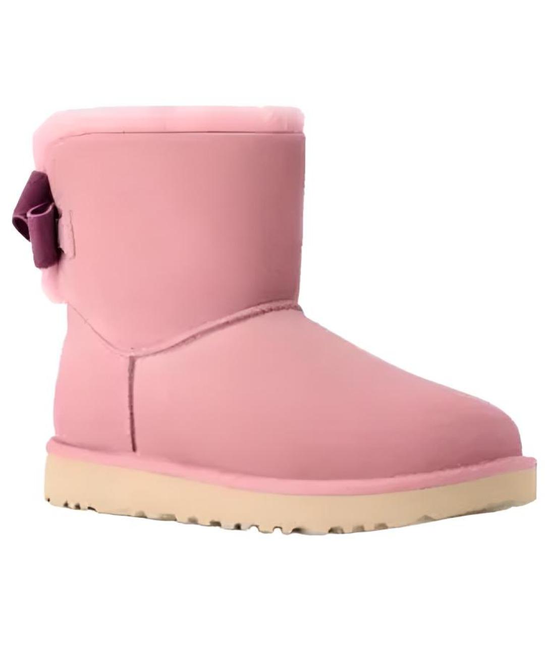 UGG AUSTRALIA Розовые кожаные ботинки, фото 3