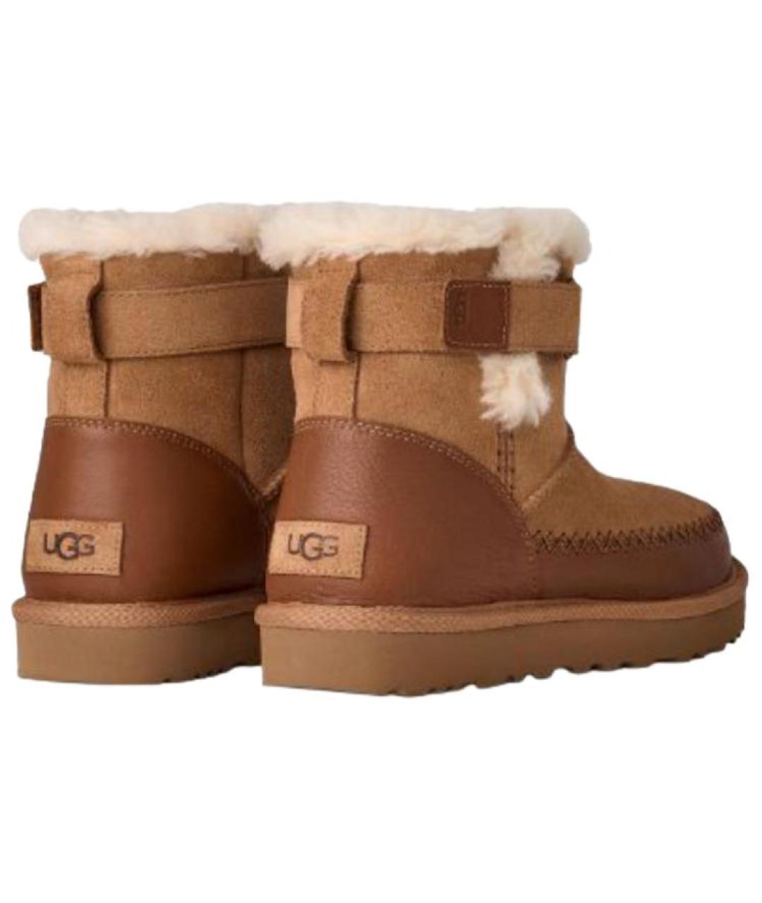 UGG AUSTRALIA Коричневые кожаные ботинки, фото 3