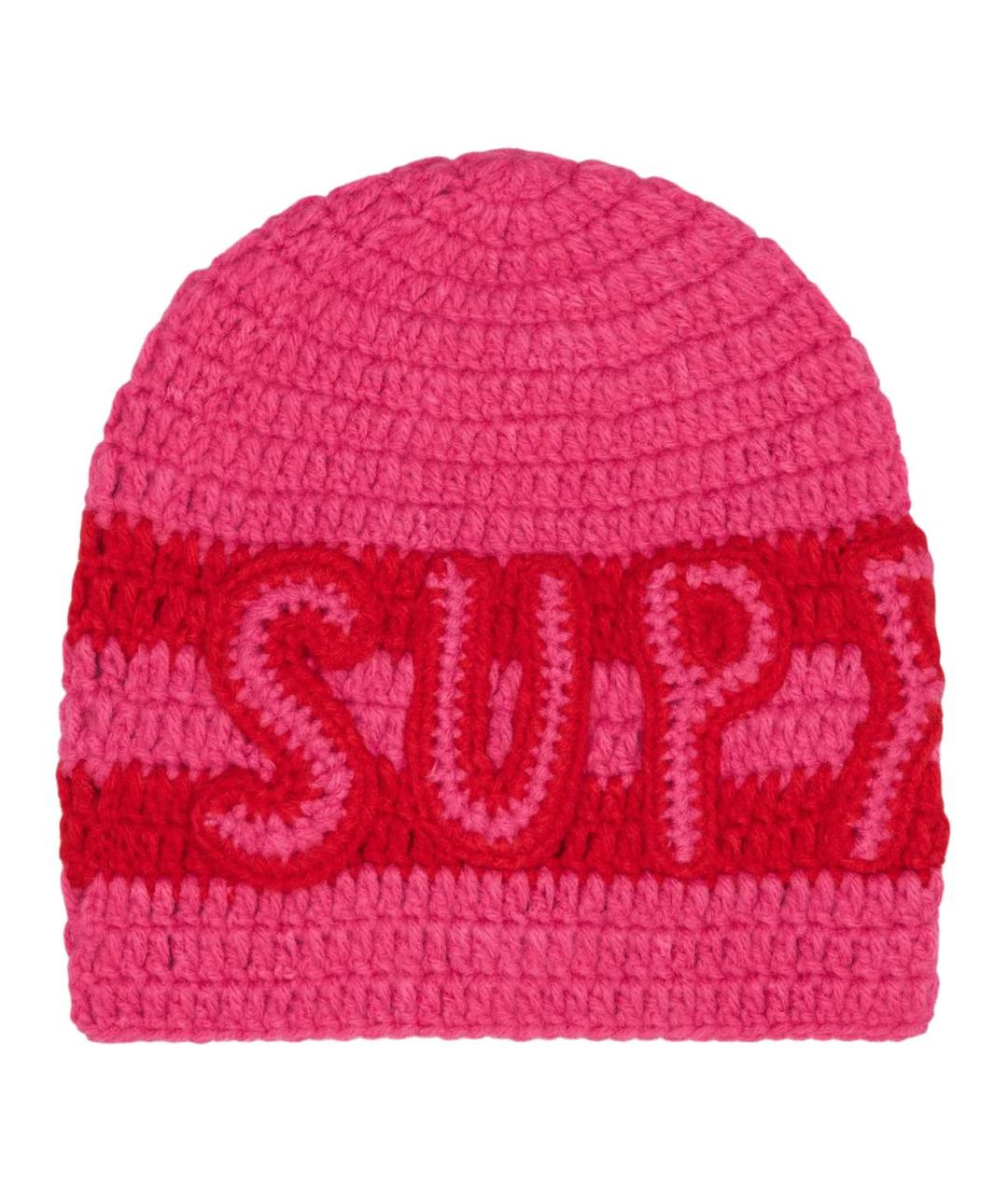 SUPREME Розовая шапка, фото 1