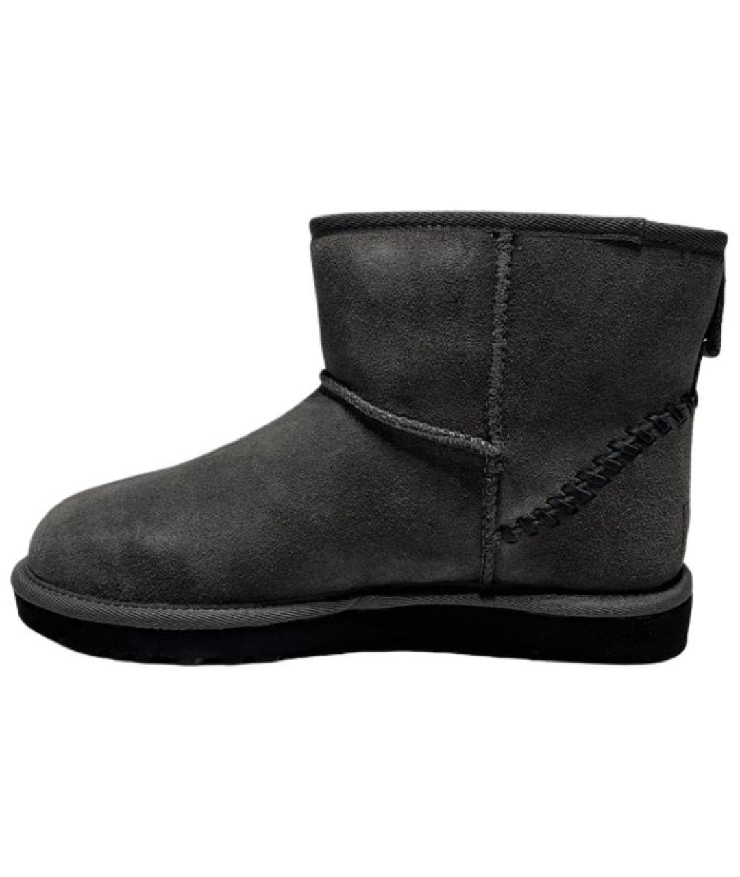 UGG AUSTRALIA Серые кожаные низкие ботинки, фото 3
