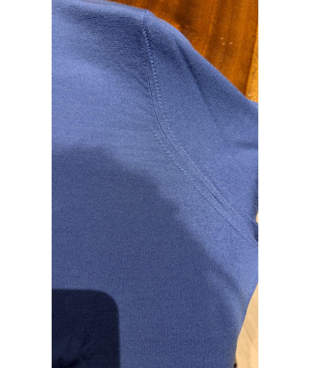 BRUNELLO CUCINELLI Синий хлопковый джемпер / свитер, фото 4
