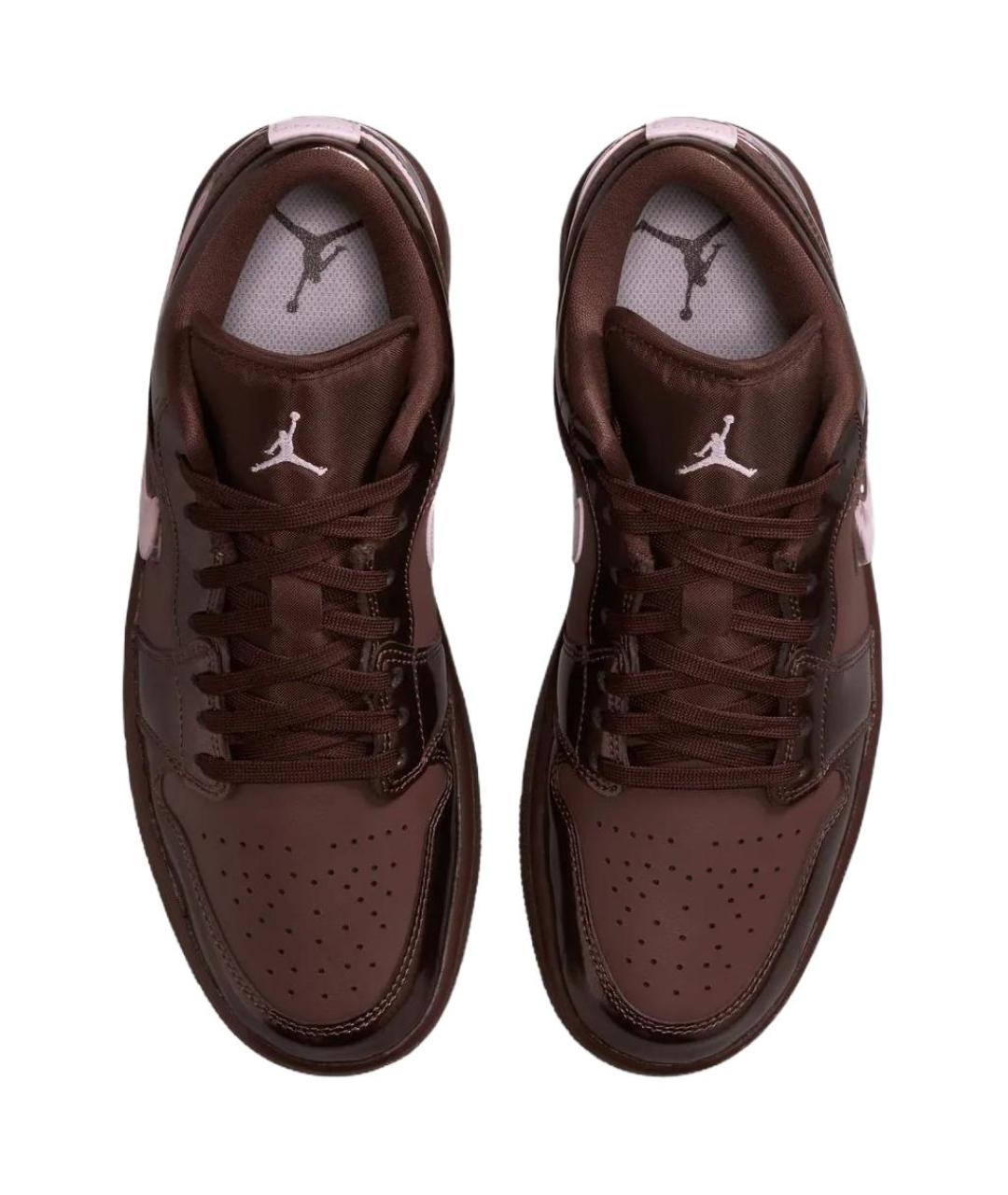 JORDAN Коричневые кожаные кеды, фото 4