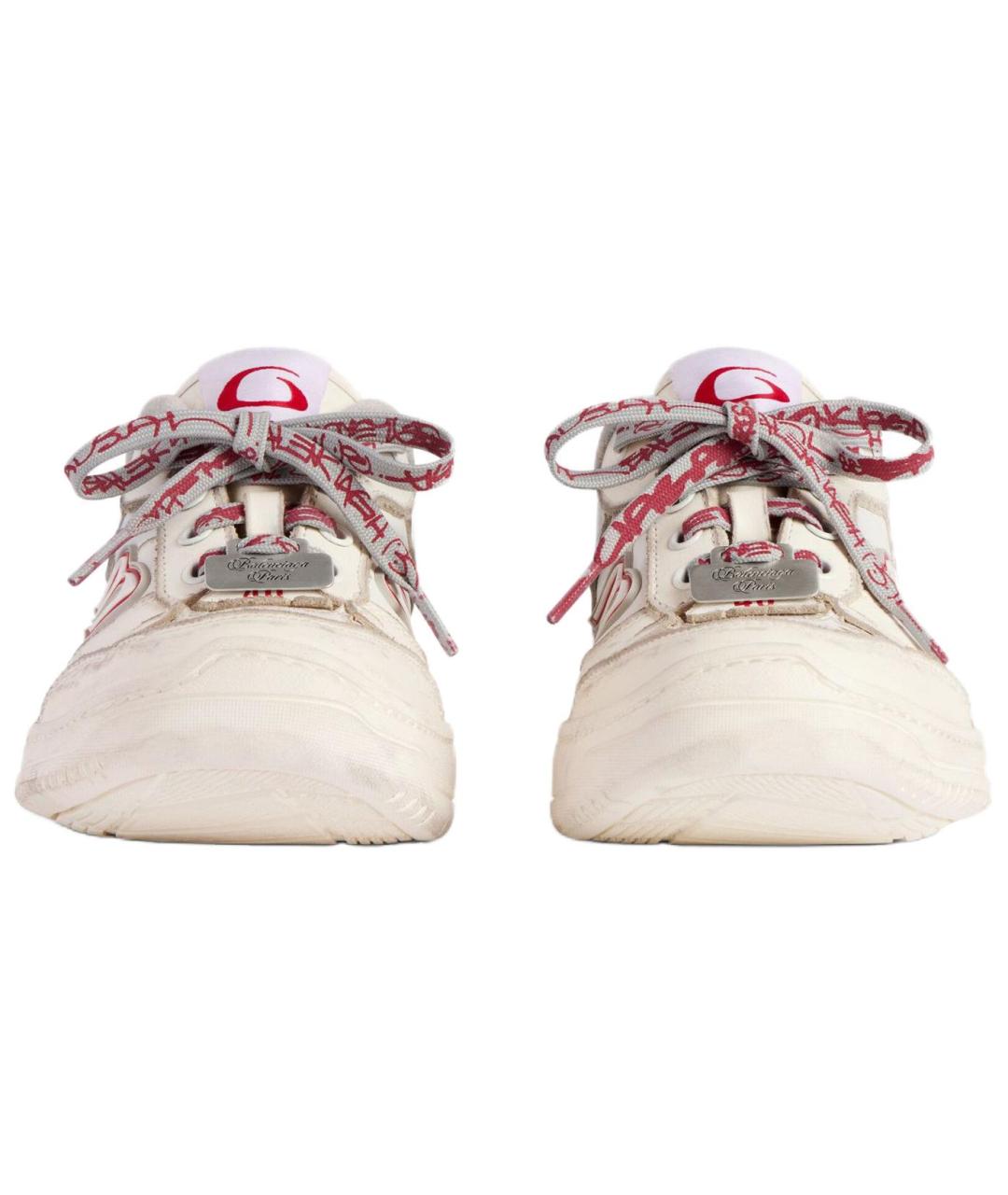 BALENCIAGA Бежевые кожаные кроссовки, фото 5