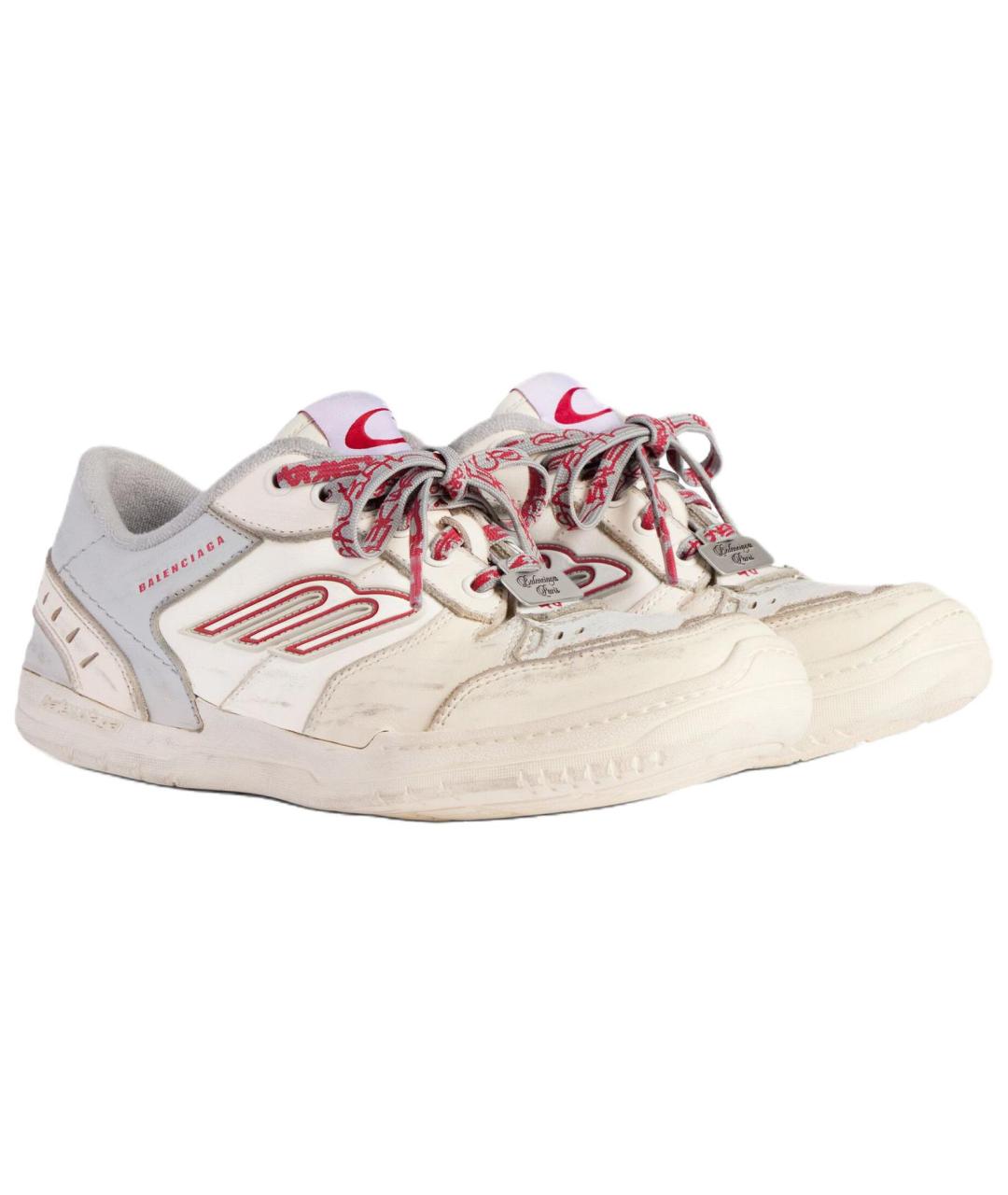 BALENCIAGA Бежевые кожаные кроссовки, фото 4