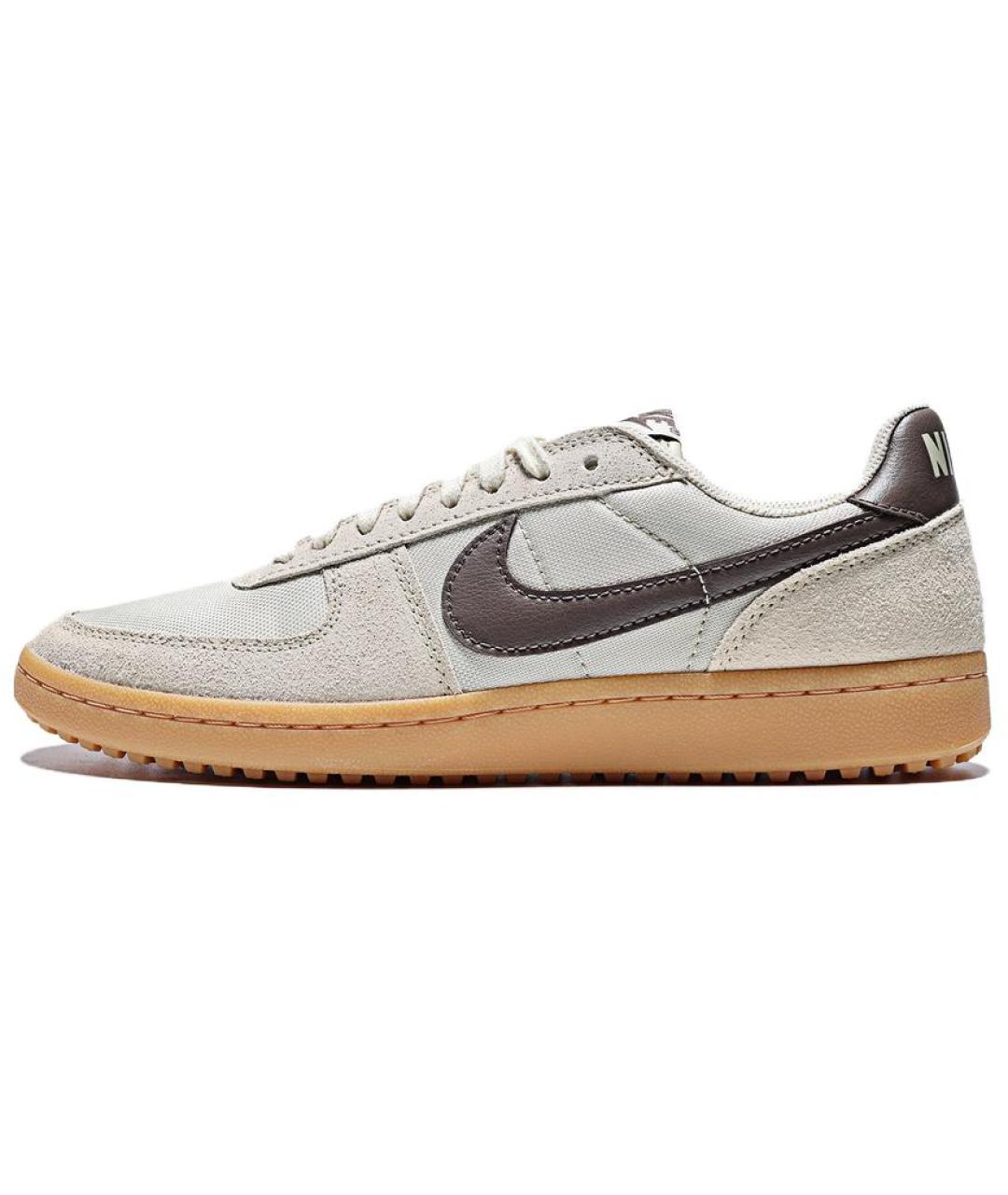 NIKE Бежевые кожаные низкие кроссовки / кеды, фото 6