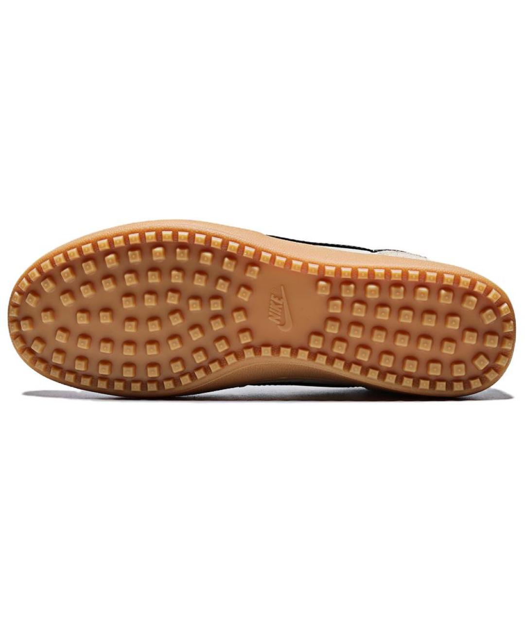 NIKE Бежевые кожаные низкие кроссовки / кеды, фото 5