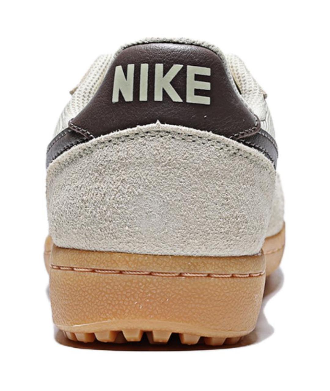 NIKE Бежевые кожаные низкие кроссовки / кеды, фото 4