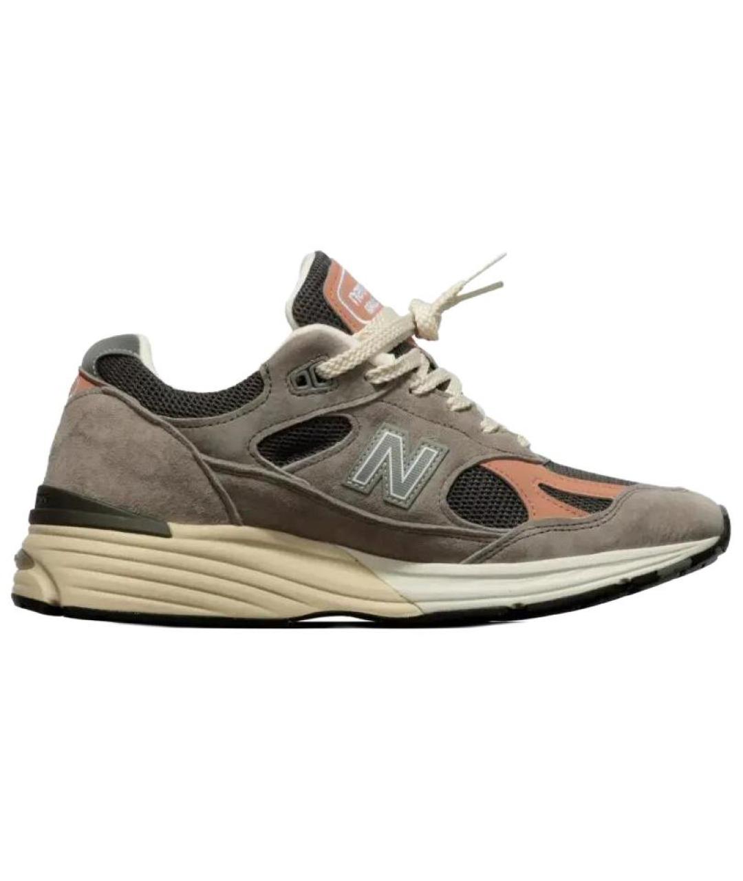 NEW BALANCE Серые кожаные кроссовки, фото 1
