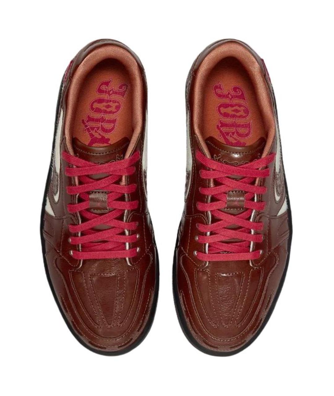 JORDAN Коричневые кожаные кеды, фото 4