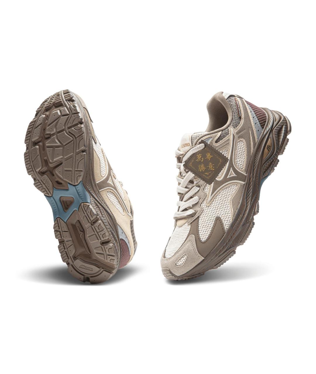 MIZUNO Коричневые текстильные кроссовки, фото 2