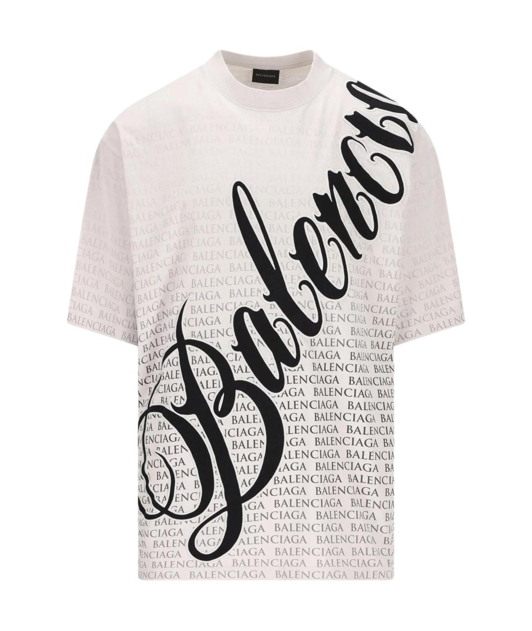 BALENCIAGA Белая хлопковая футболка, фото 1