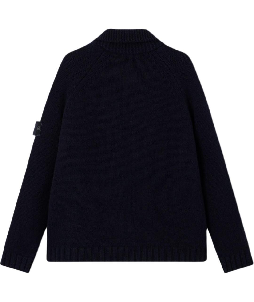 STONE ISLAND Темно-синий кашемировый кардиган, фото 2