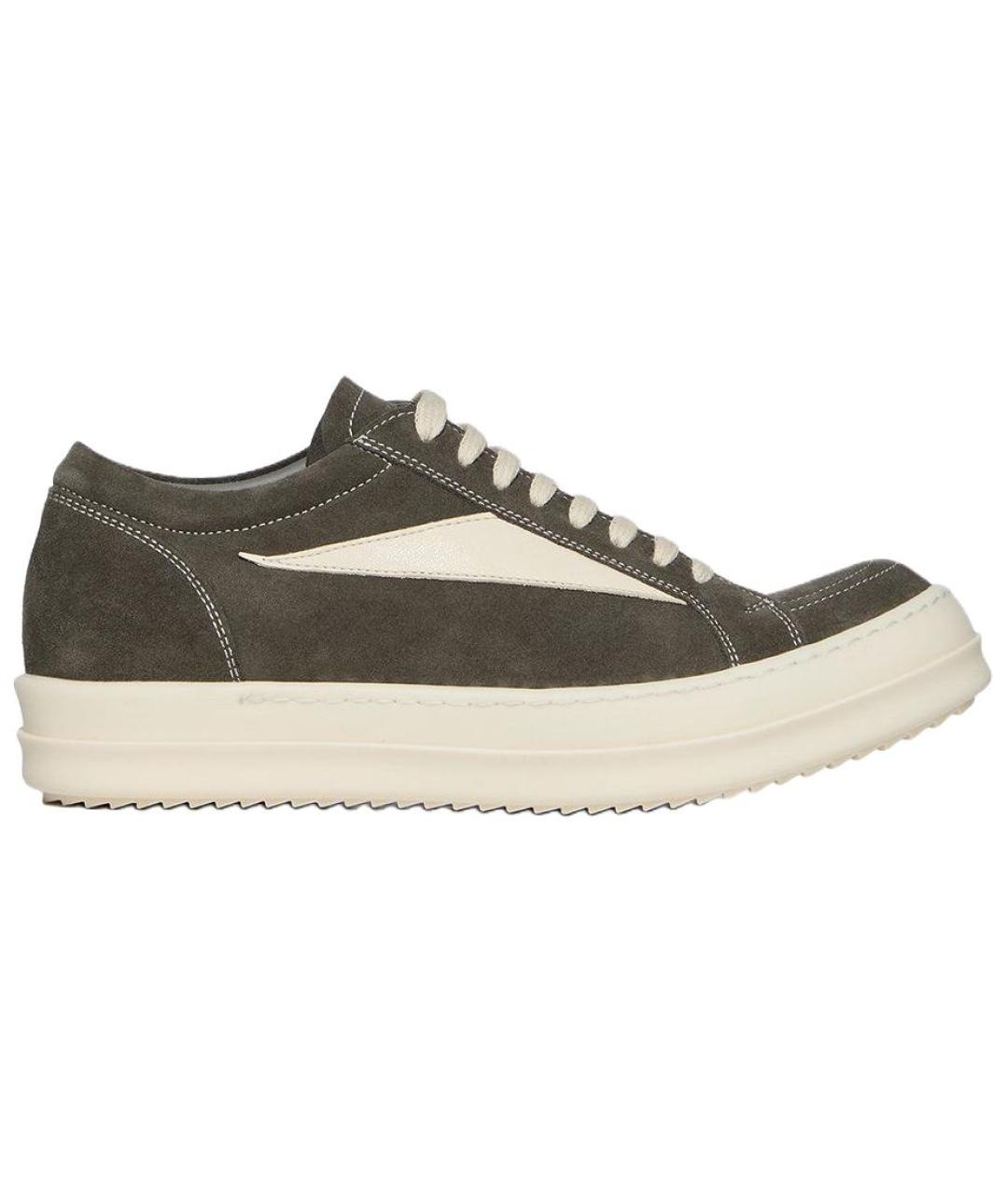 RICK OWENS Коричневые замшевые низкие кроссовки / кеды, фото 1