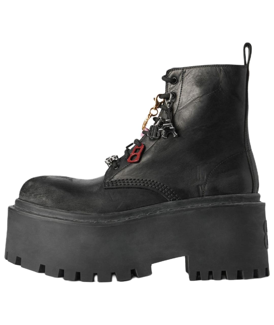 BALENCIAGA Черные кожаные ботинки, фото 2