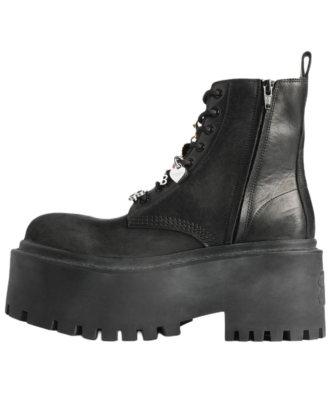 BALENCIAGA Черные кожаные ботинки, фото 3