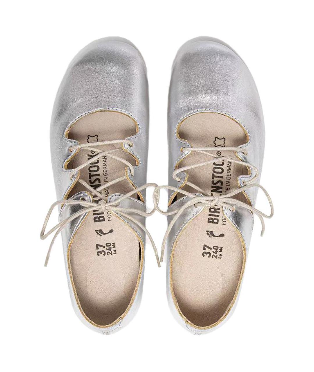 BIRKENSTOCK Серебряные кожаные туфли, фото 4