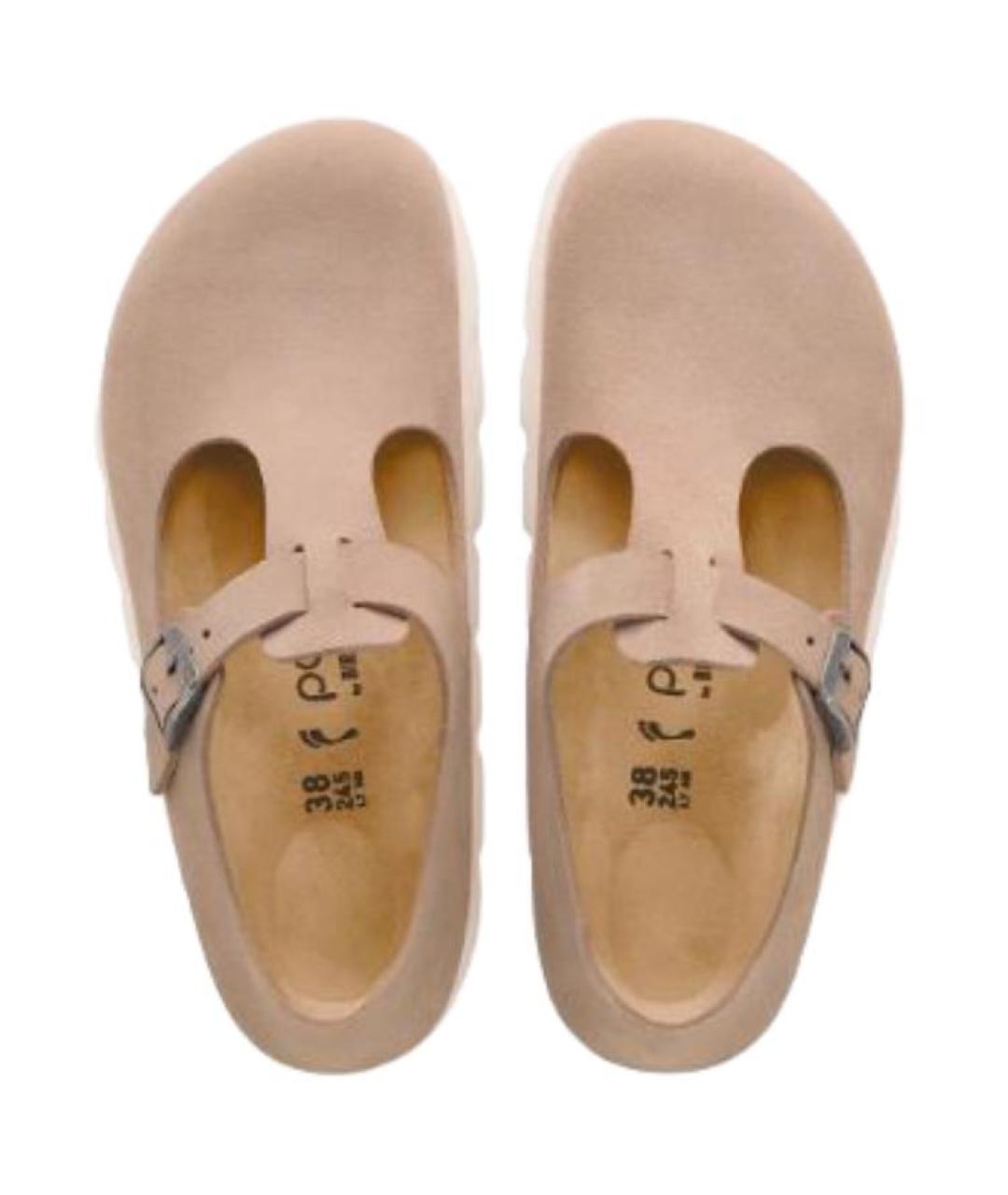 BIRKENSTOCK Бежевые замшевые босоножки, фото 4