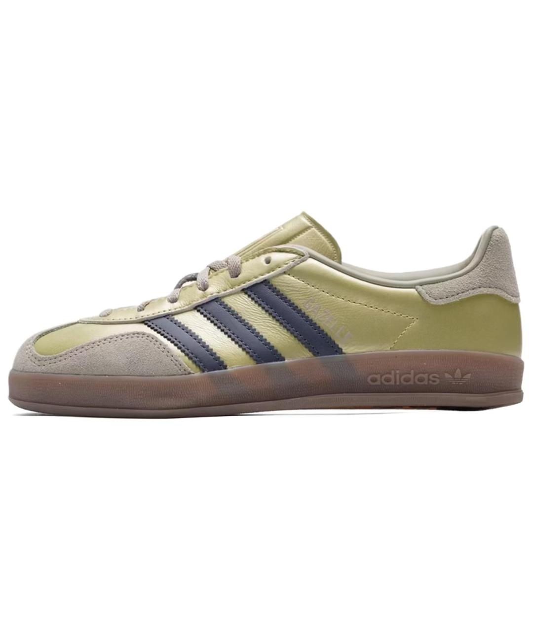 ADIDAS Золотые кожаные кеды, фото 2