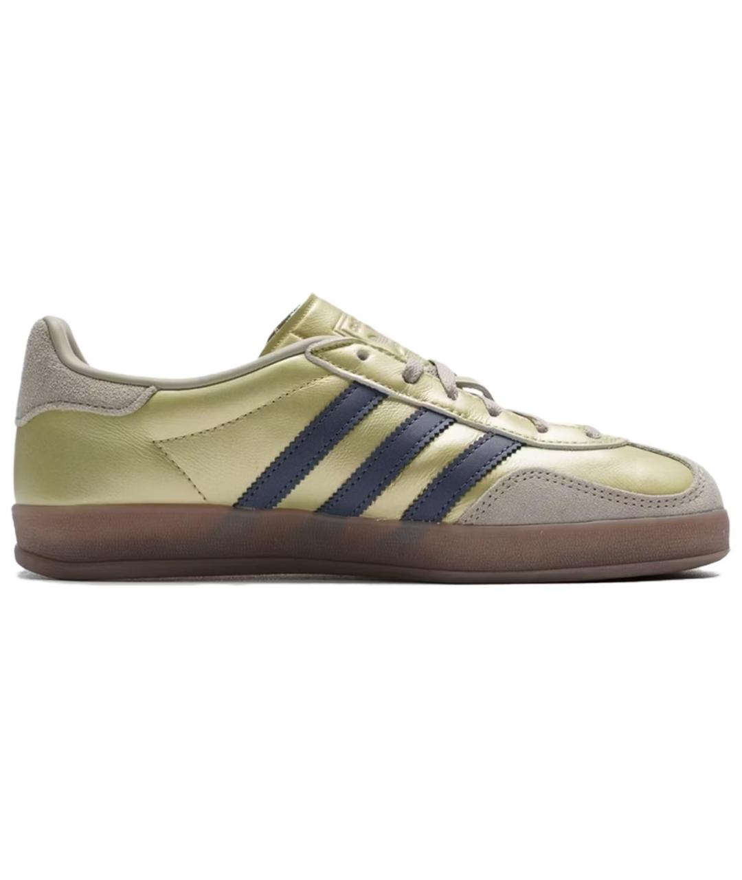 ADIDAS Золотые кожаные кеды, фото 1