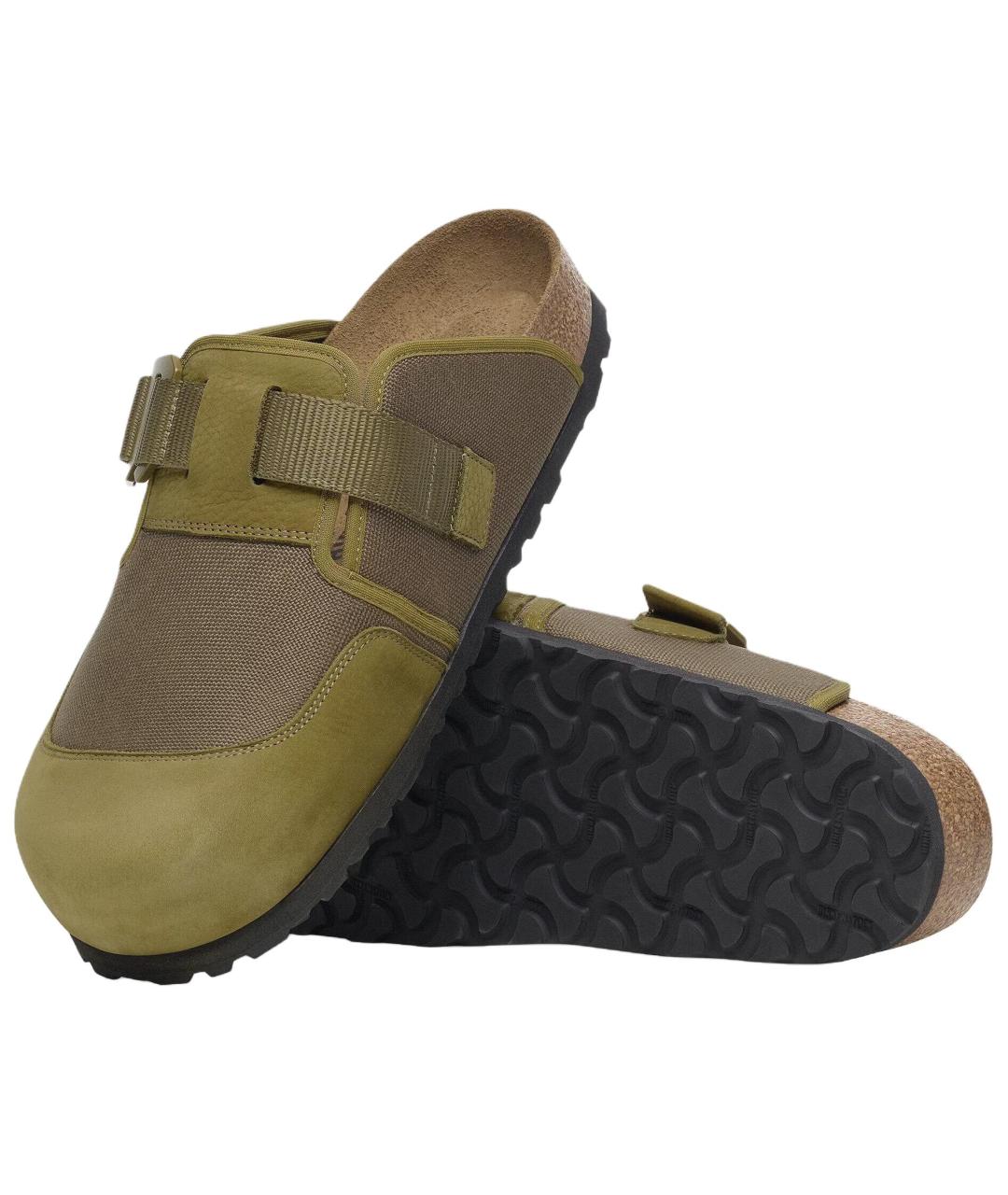 BIRKENSTOCK Зеленые нубуковые сандалии, фото 5