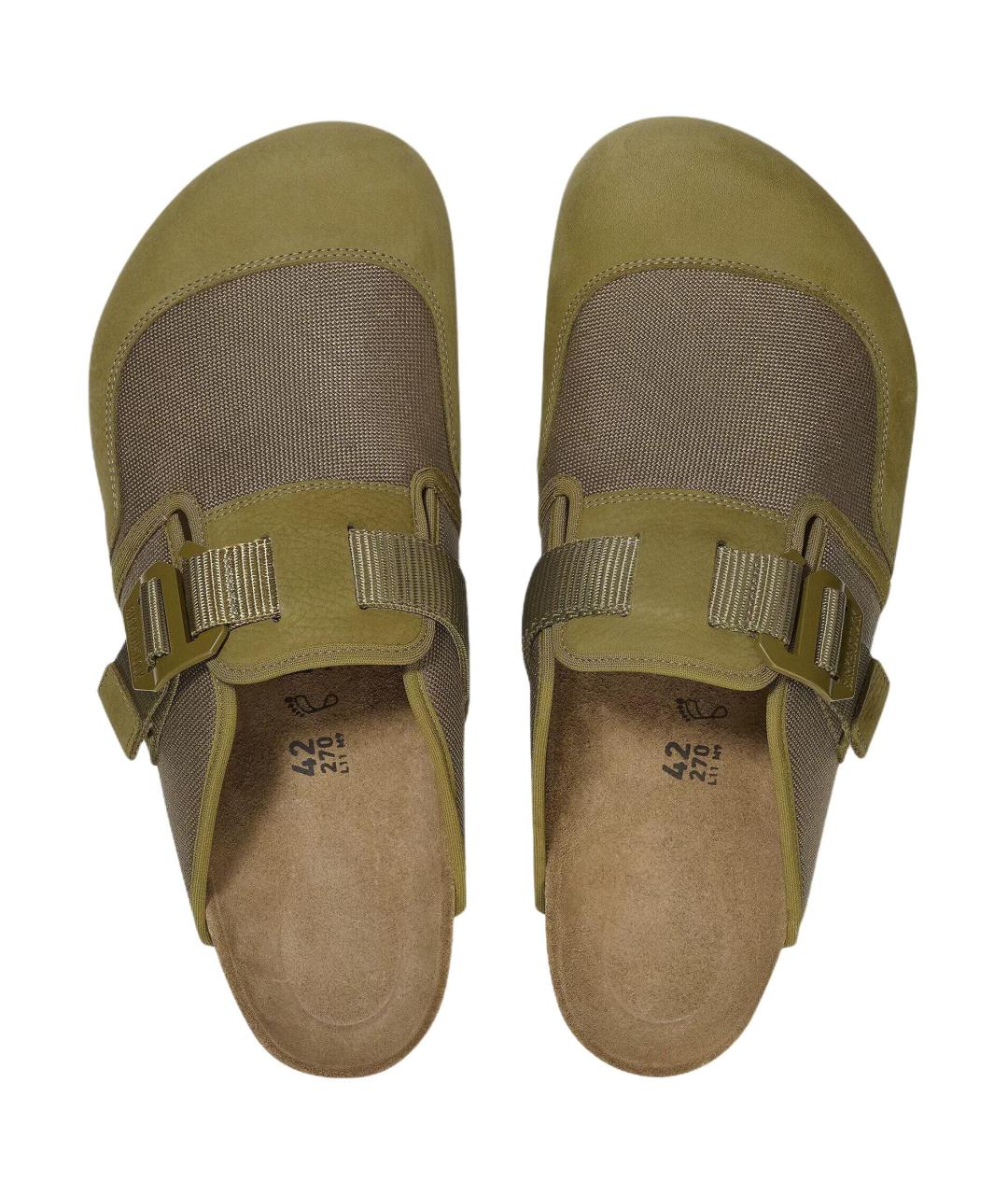 BIRKENSTOCK Зеленые нубуковые сандалии, фото 4