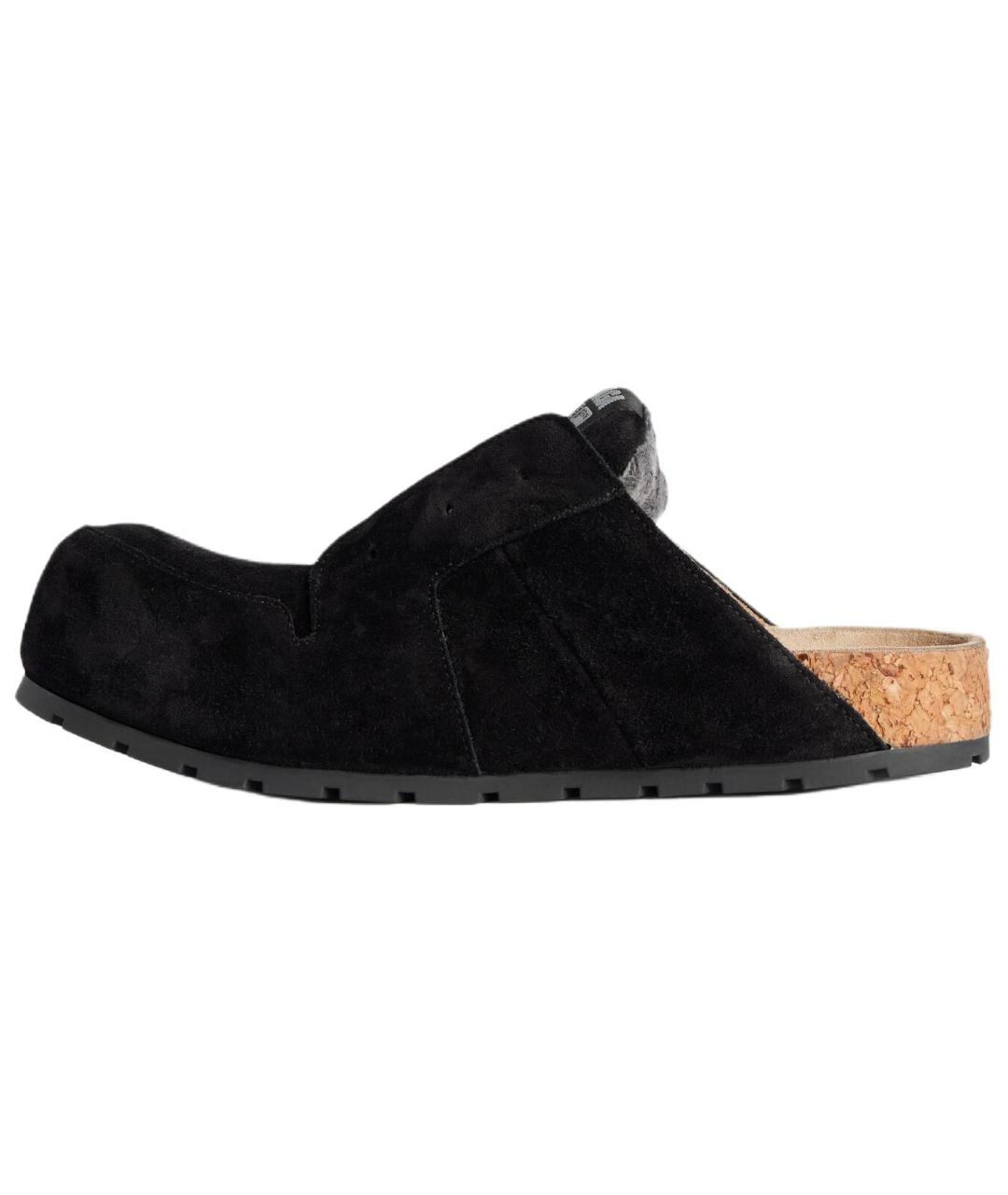 BALENCIAGA Черные замшевые слипоны, фото 3