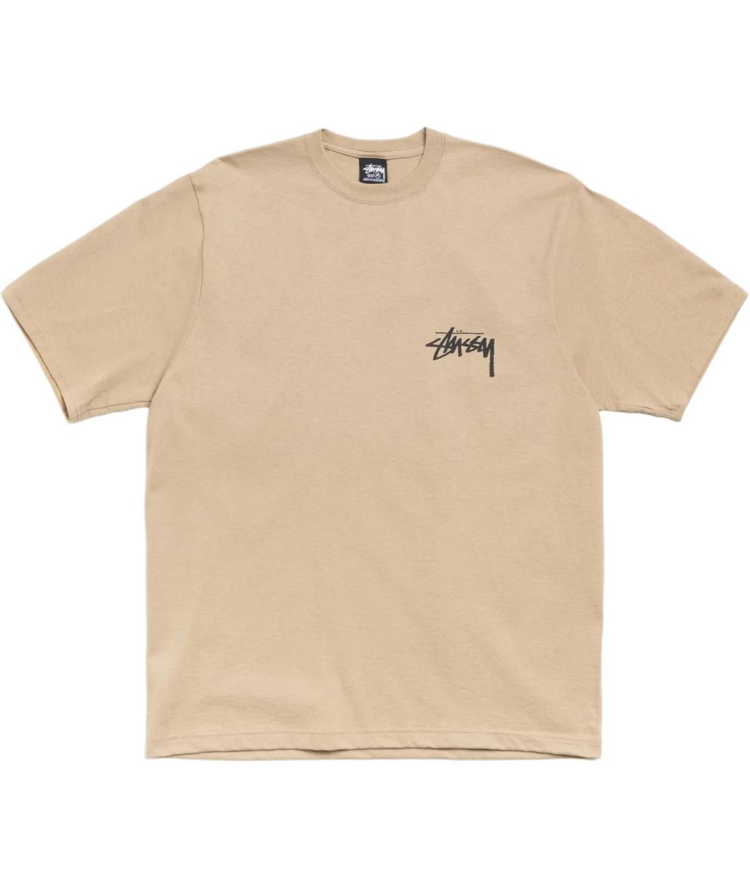 STUSSY Бежевая хлопковая футболка, фото 1