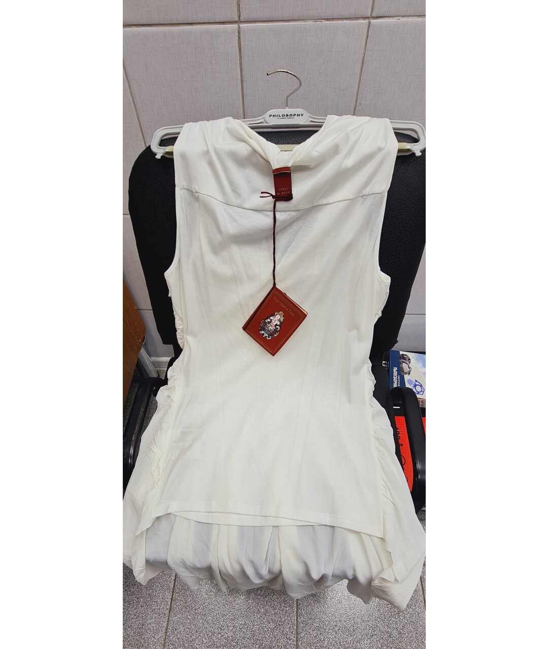 DONDUP Белое ацетатное вечернее платье, фото 2